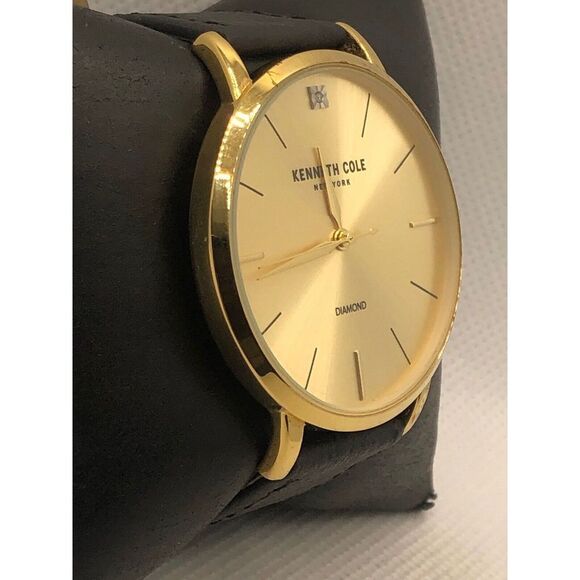 Kenneth Cole KC50738006 Women Black Leather Analog Dial Quartz Wrist Watch KS282 - Picture 3 of 9